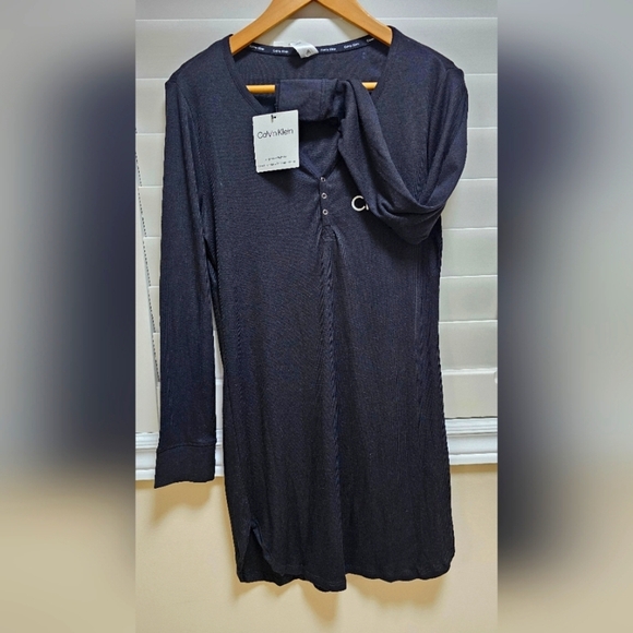 Calvin Klein Nightshirt Lounge Wear Black Viscose Polyester size S - Picture 2 of 7